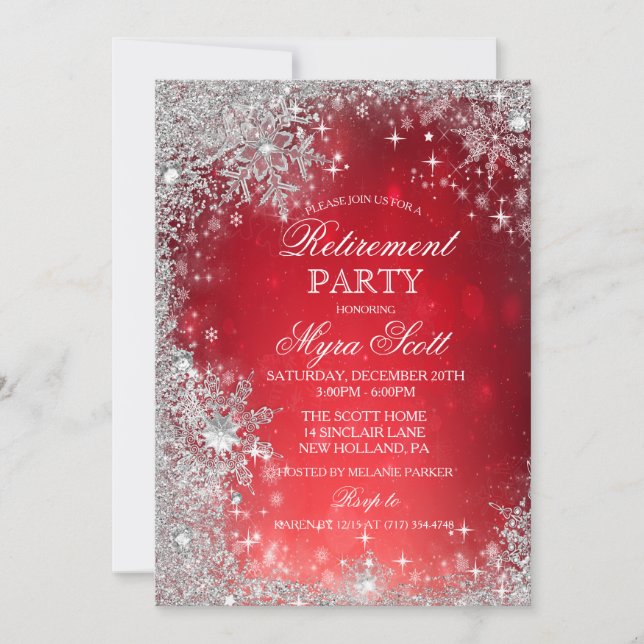 Invitation à la fête de retraite des vacances d'hi (Devant)