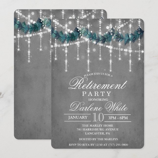 Invitation à la fête de retraite d'hiver (Devant / Derrière)