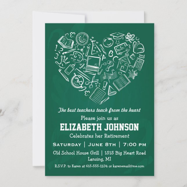 Invitation à la fête de retraite du cœur des ensei (Devant)