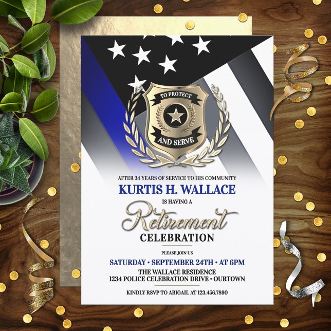 Invitation à la fête de retraite d'un policier (Créateur téléchargé)