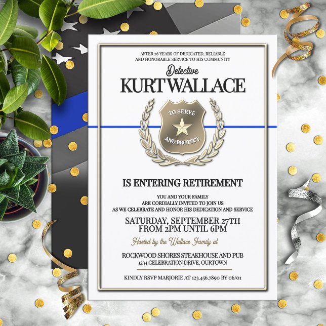 Invitation à la fête de retraite d'un policier (Créateur téléchargé)