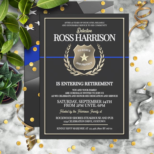 Invitation à la fête de retraite d'un policier (Créateur téléchargé)