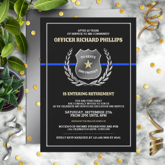 Invitation à la fête de retraite d'un policier