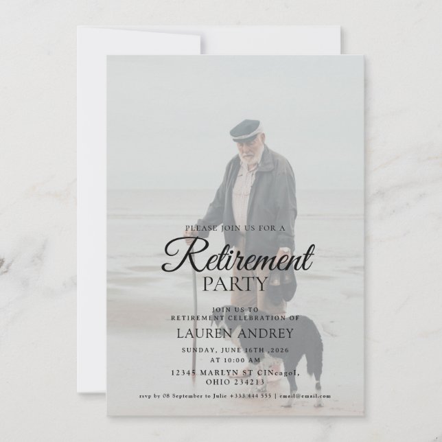 Invitation à la fête de retraite en photo (Devant)