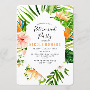 Invitation à la fête de retraite Florale Tropicale