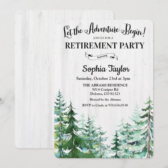Invitation à la fête de retraite L'Aventure Commen (Devant / Derrière)