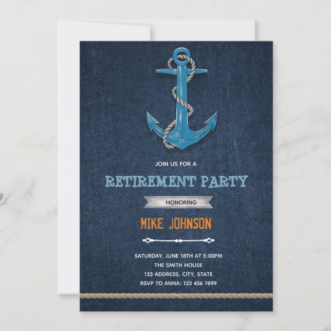 Invitation à la fête de retraite nautique (Devant)