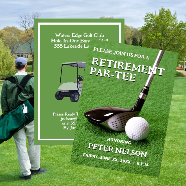 Invitation à la fête de retraite pour les amateurs (Retirement Party Invitation Golf Lovers)