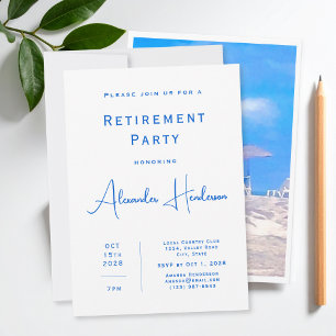 Invitation à la fête de retraite sur la plage d'ét
