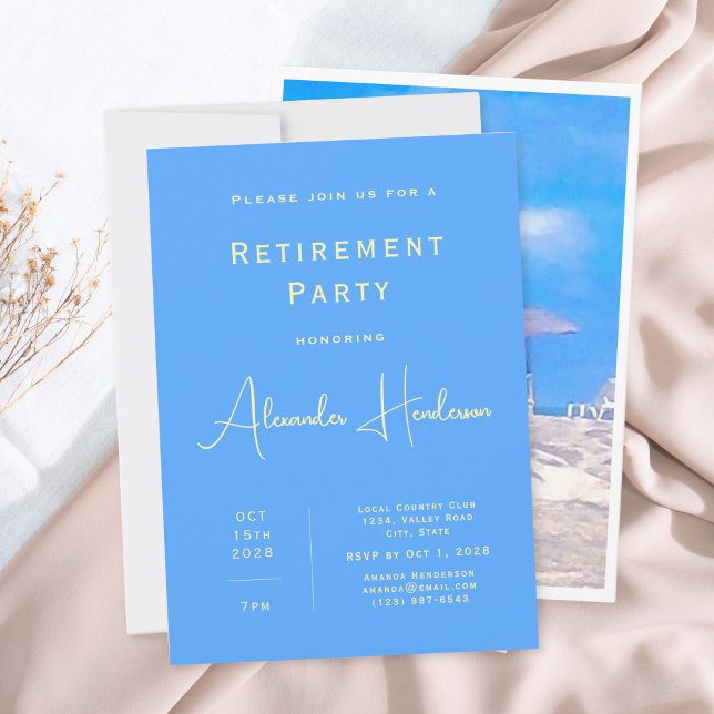 Invitation à la fête de retraite sur la plage d'ét (Créateur téléchargé)