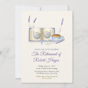 Invitation à la fête de retraite Thé Lunettes de l