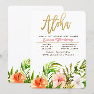 Invitation à la fête de retraite tropicale Aloha