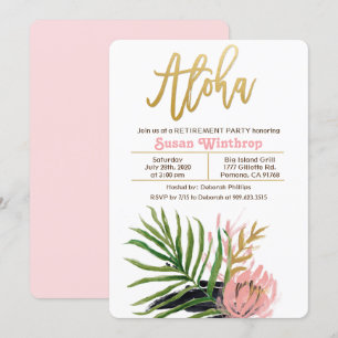 Invitation à la fête de retraite tropicale Aloha