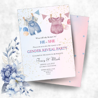 Invitation à la fête de révélation du sexe de bébé