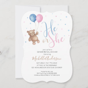 Invitation à la fête de révélation du sexe du bébé