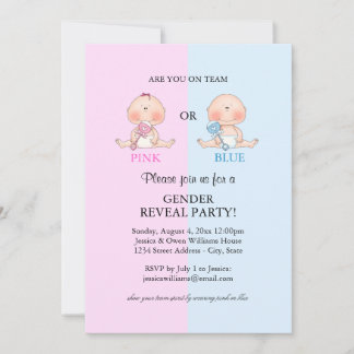 Invitation à la fête de révélation du sexe - Rose