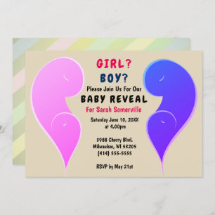 Invitation à la fête de révélation pour bébé ou ga