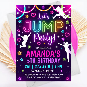 Invitation à la fête de saut sur trampoline pour a