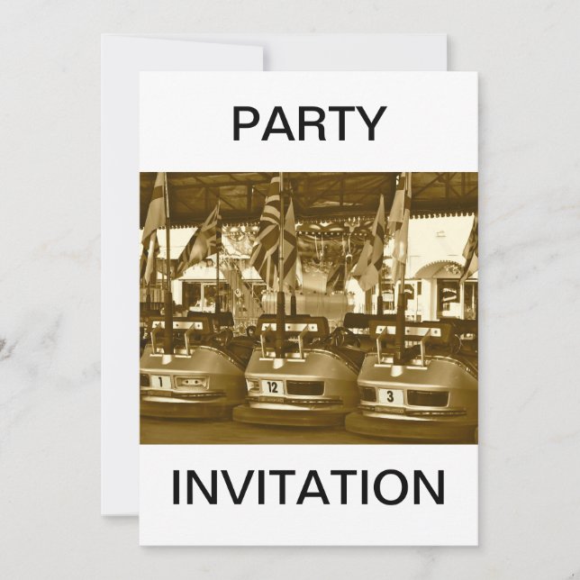 Invitation à la fête de Sepia Cars (Devant)