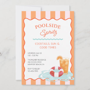 Invitation à la fête de Spritz au bord de la pisci
