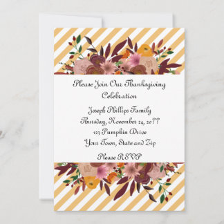 Invitation à la fête de Thanksgiving