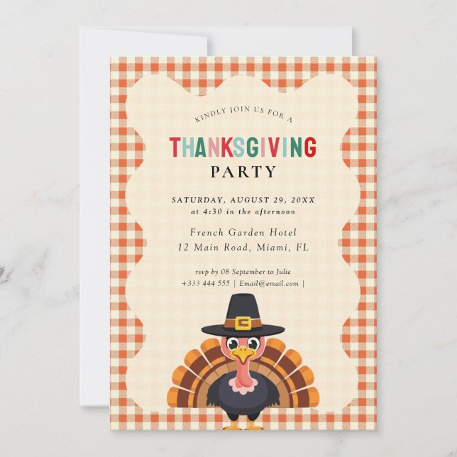 Invitation à la fête de Thanksgiving (Devant)