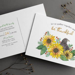 Invitation à la fête de Thanksgiving aux tournesol
