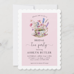 Invitation à la Fête de Thé de Fiançailles Florale