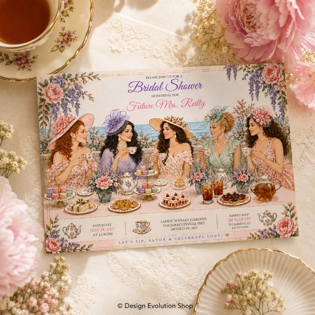 Invitation à la fête de thé de mariage (Créateur téléchargé)