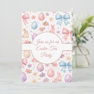 Invitation à la fête de thé de Pâques Coquette Bun