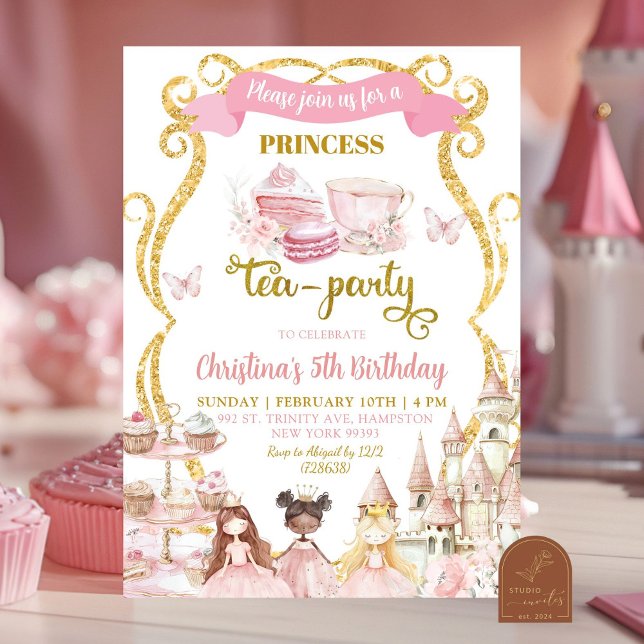 Invitation à la fête de thé de princesse (Créateur téléchargé)
