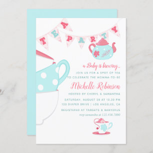 Invitation à la fête de thé pour Baby shower de fi