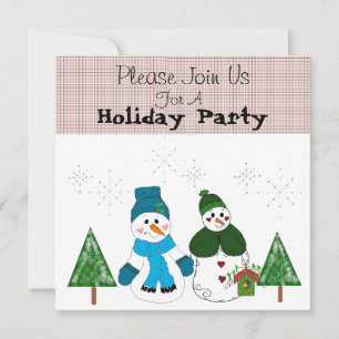 Invitation à la fête de vacances de bonhomme de ne