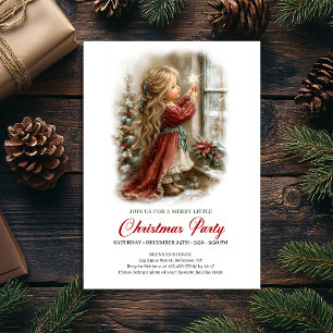 Invitation à la fête de vacances Fille mignonne Sc