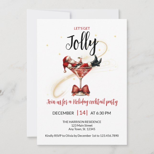 Invitation à la fête de vacances Let's Get Jolly (Devant)