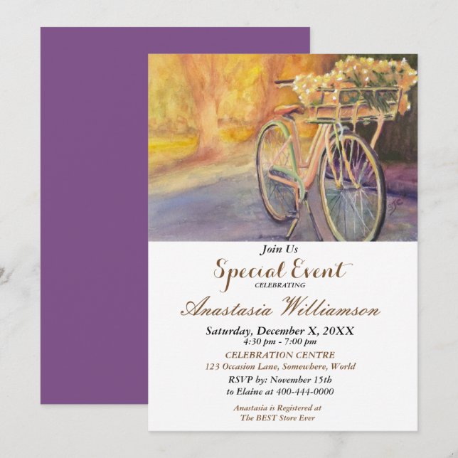 INVITATION À LA FÊTE DE VÉLO DANS LE PARC (Devant / Derrière)