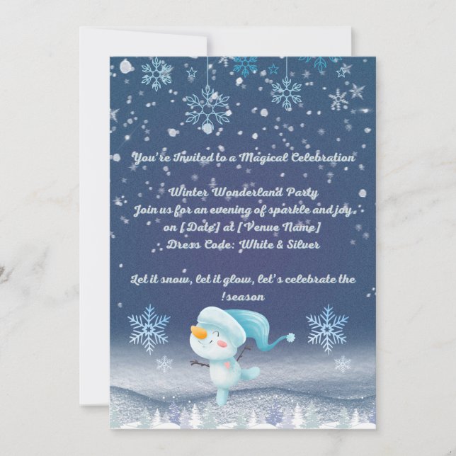 Invitation à la fête de Winter Wonderland | T neig (Devant)