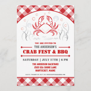 Invitation à la fête d'ébullition de crabe d'été e