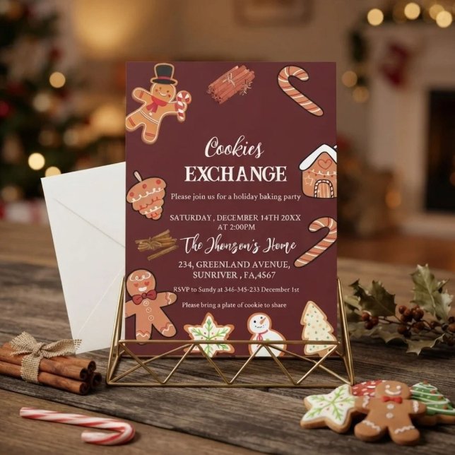 Invitation à la fête d'échange de biscuits de Noël (Créateur téléchargé)