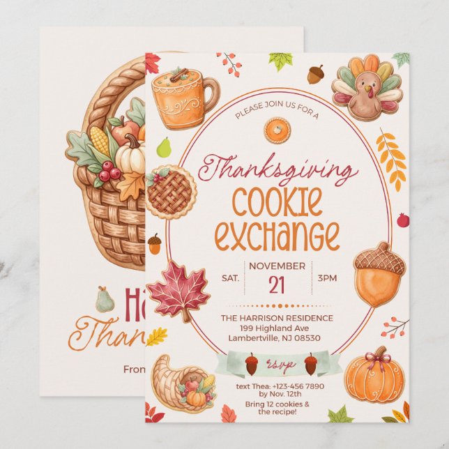Invitation à la fête d'échange de biscuits de Than (Devant / Derrière)