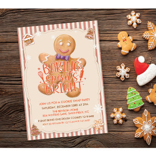 Invitation à la fête d'échange de biscuits vintage