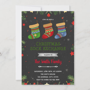Invitation à la fête d'échange de chaussettes de N