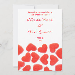 Invitation à la fête d'engagement de Sweet Hearts