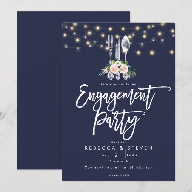 invitation à la fête d'engagement floral de la mar (Devant / Derrière)