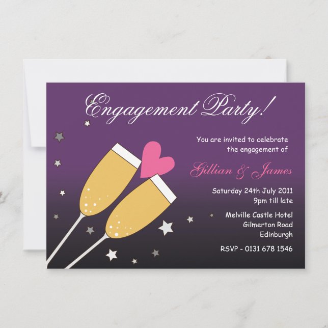 Invitation à la fête d'engagement pour les toasts  (Devant)