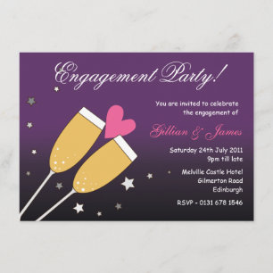 Invitation à la fête d'engagement pour les toasts