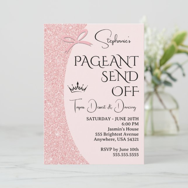 Invitation à la fête d'envoi de concours de beauté (Debout devant)
