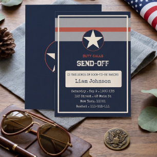 Invitation à la fête d'envoi en mission militaire 