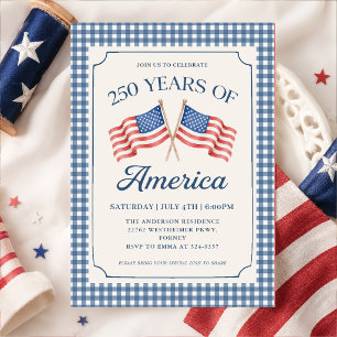 Invitation à la fête des 250 ans d'Amérique