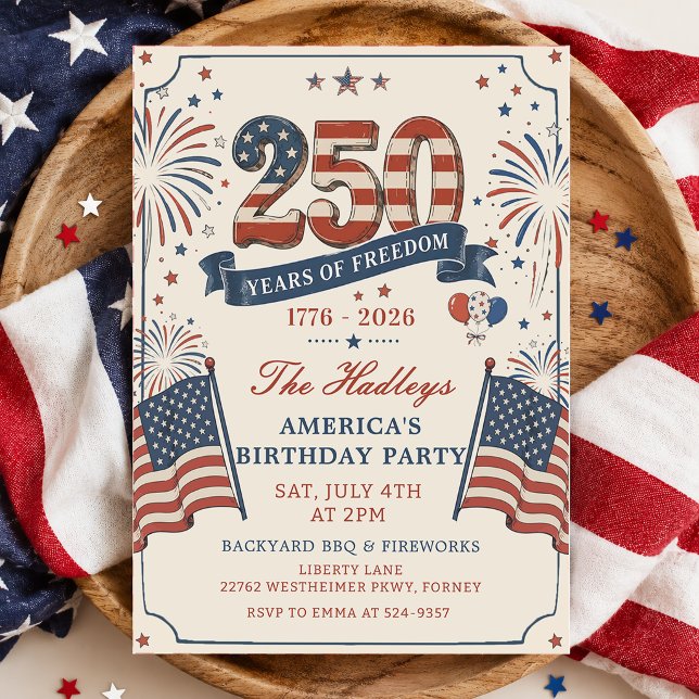 Invitation à la fête des 250 ans de l'Amérique (Créateur téléchargé)